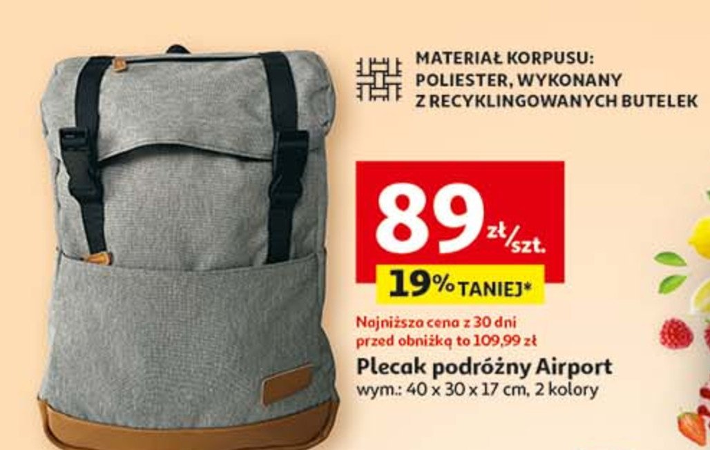 Plecak podróżny airport 40 x 30 x 17 cm promocja