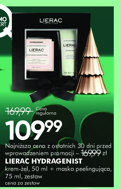 Zestaw w pudełku hydragenist krem do twarzy 50 ml + maska peelingująca 75 ml + kosmetyczka Lierac zestaw promocja