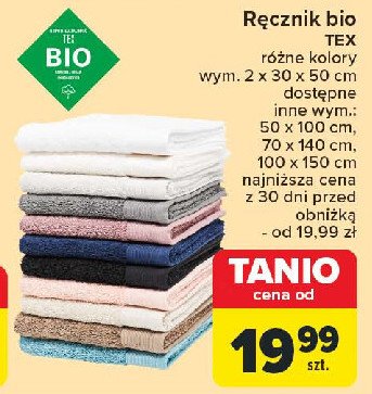 Ręcznik bio 70 x 140 cm Tex promocja