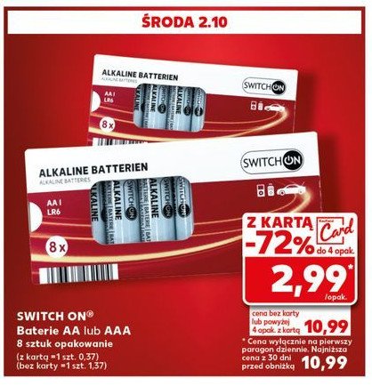 Baterie alkaliczne aa Switch on promocja