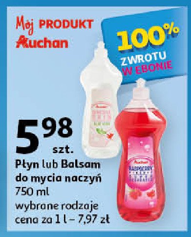 Balsam do mycia naczyń Auchan różnorodne (logo czerwone) promocja