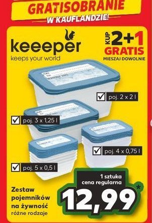 Zestaw pojemników na żywność 750 ml Keeeper promocja