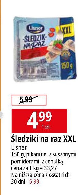 Śledzik na raz z suszonymi pomidorami Lisner śledzik na raz promocja