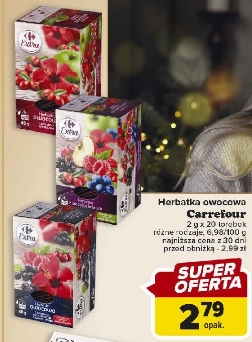 Herbata owocowa dzika r贸偶a Carrefour promocja
