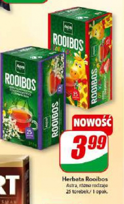Herbata z czerwonokrzewu i truskawk膮 Astra rooibos for kids promocja