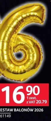 Zestaw balonów foliowych NOWY ROK 2026 promocja w Selgros