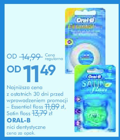 Nić dentystyczna 50 m Oral-b essential floss promocja w Super-Pharm