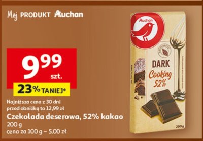 Czekolada deserowa 52% kakao Auchan promocja w Auchan