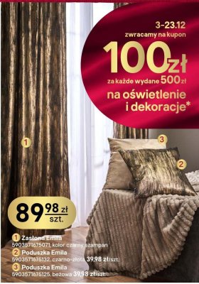 Poduszka Emila 5903571675132, czarno-złota promocja w Castorama