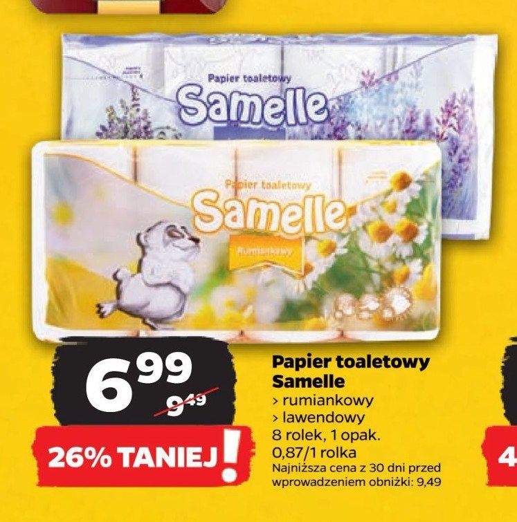 Papier toaletowy rumiankowy Samelle promocja