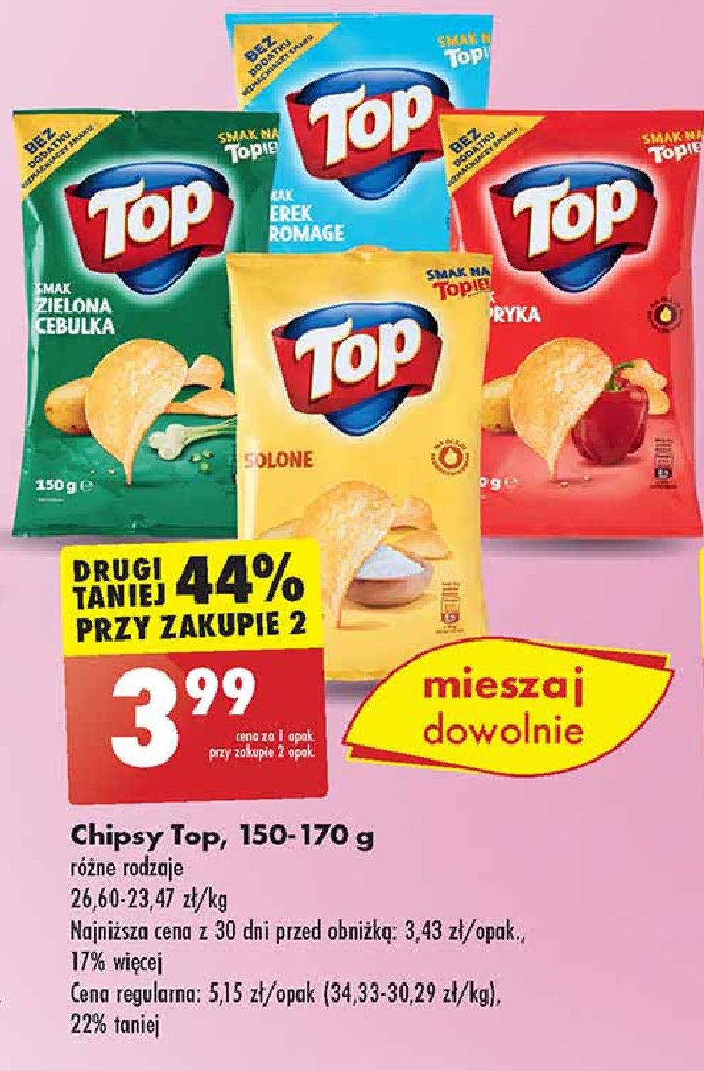 Chipsy solone Top chips Top (biedronka) promocja