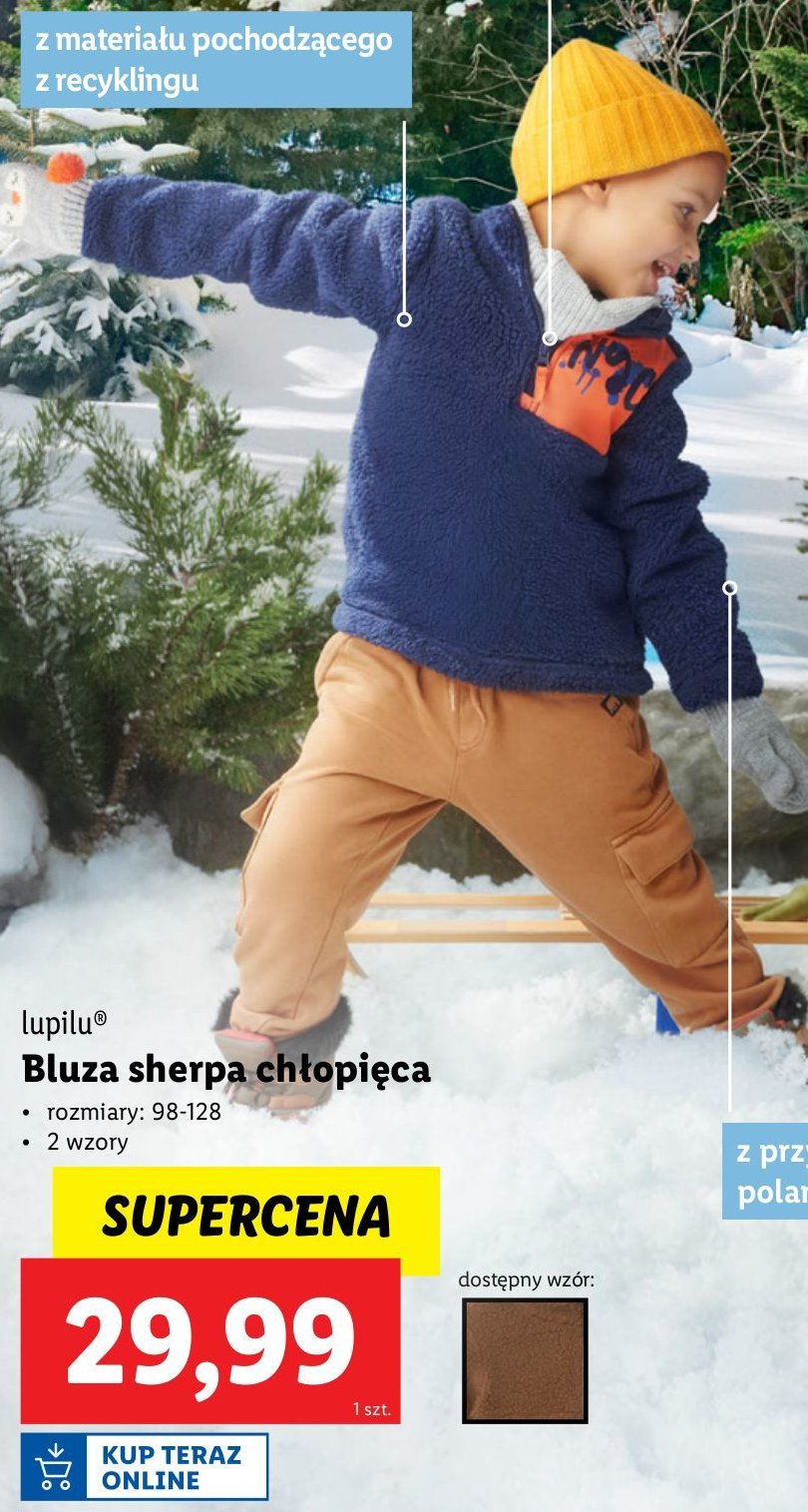 Bluza sherpa chłopięca 98-128 Lupilu promocja