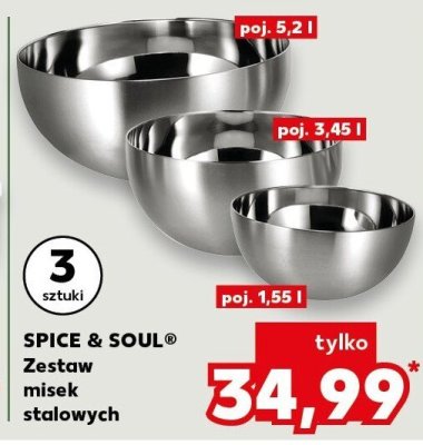 Zestaw misek stalowych poj. 5,2 l, poj. 3,45 l, poj. 1,55 l promocja w Kaufland