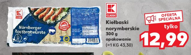 Kiełbaski norymberskie K-classic promocja