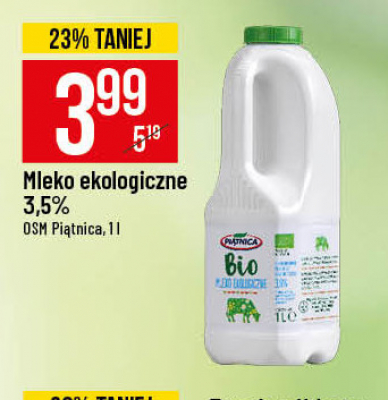 Mleko ekologiczne 3.5% Piątnica promocja
