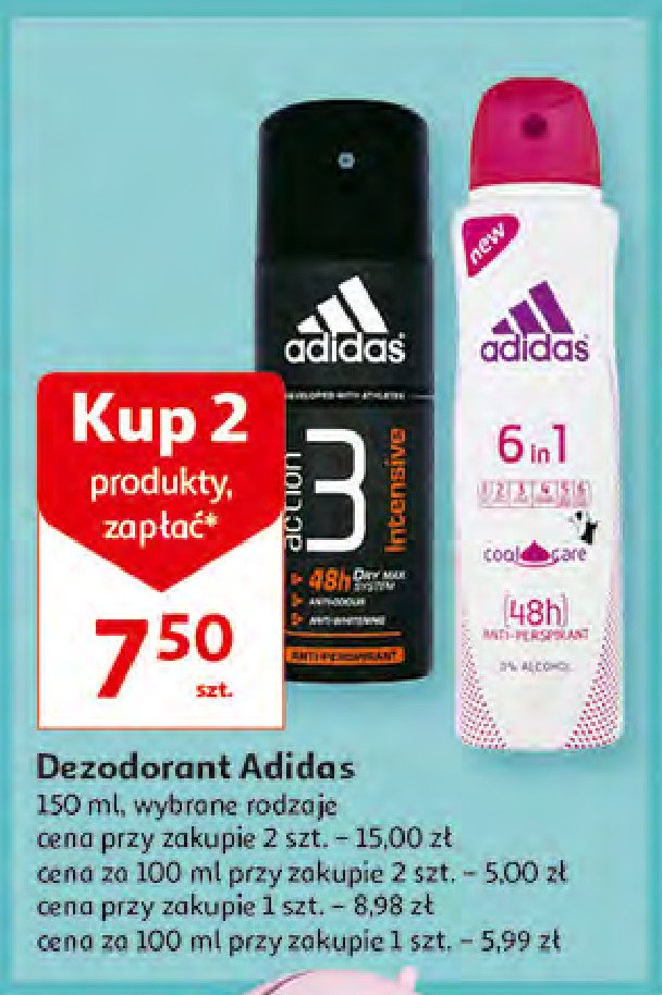 Dezodorant intensive Adidas men action 3 Adidas cosmetics promocja