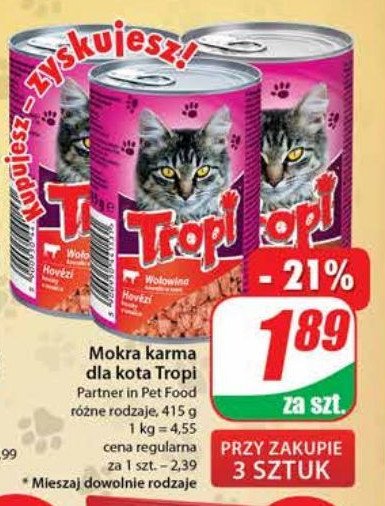 Karma dla kota z wo艂owin膮 Tropi promocja