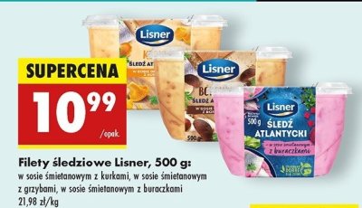Śledź atlantycki w sosie śmietanowym z buraczkami Lisner promocja