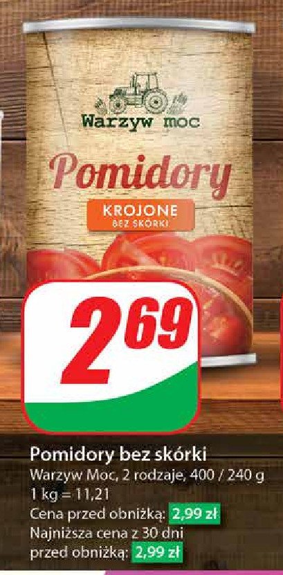 Pomidory krojone bez skórki Warzyw moc promocja