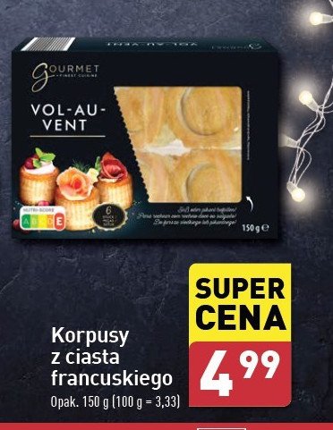 Korpusy z ciasta francuskiego Gourmet finest cuisine promocja w Aldi