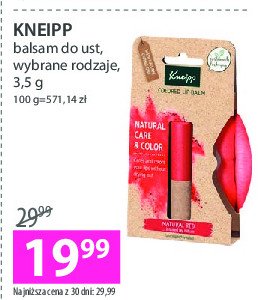 Balsam ust natural red Kneipp promocja