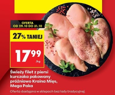 Filet z piersi kurczaka pakowany próżniowo Kraina Mięs, Mega Paka promocja
