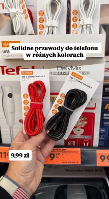 Przewód USB-C, różne kolory promocja w Biedronka