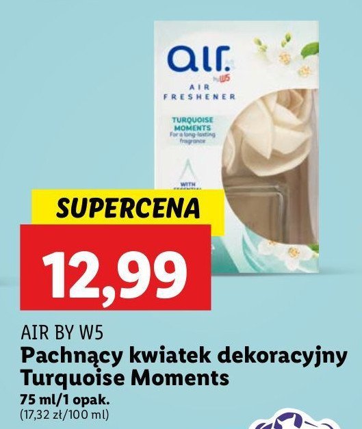 Dświeżacz powietrza z kwiatkiem turquoise moments AIR BY W5 promocja