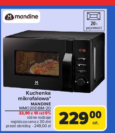 Kuchenka mikrofalowa mmo20bm-20 Mandine promocja w Carrefour Market