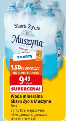 Woda mineralna Skarb Życia Muszyna promocja w Leclerc