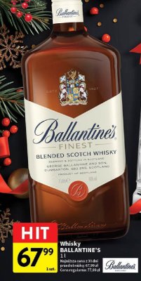 Whisky BALLANTINE'S 1 l promocja w Intermarche