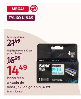 Maszynki do golenia Isana Men, maszynki do golenia, 4 szt. promocja w Rossmann