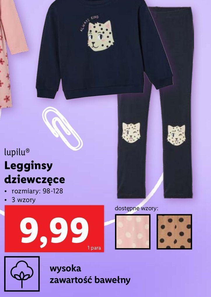 Legginsy dziewczęce 98-128 Lupilu promocja