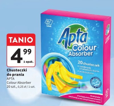 Chusteczki do prania APTA Colour Absorber promocja w Intermarche