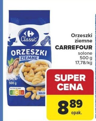 Orzeszki ziemne solone Carrefour Classic promocja w Carrefour