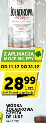 Wódka Żołądkowa Czysta de Luxe promocja w Groszek