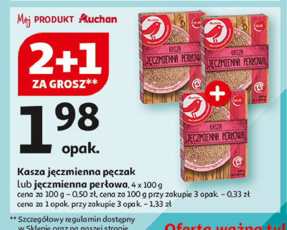 Kasza jęczmienna perłowa Auchan promocja