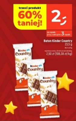 Baton Kinder Country 23,5g promocja w Dealz
