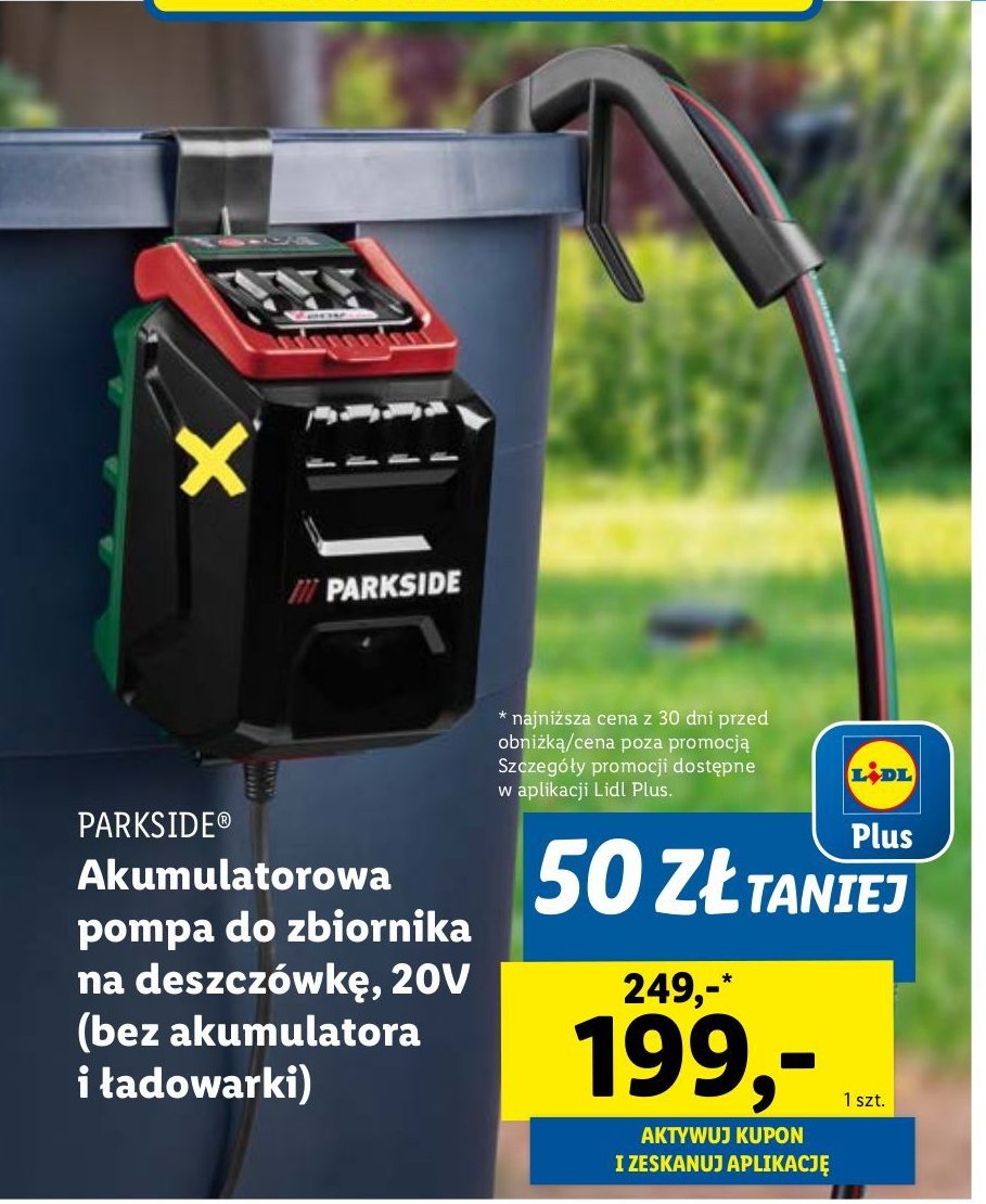 Pompa do deszcz贸wki 20 v Parkside promocja