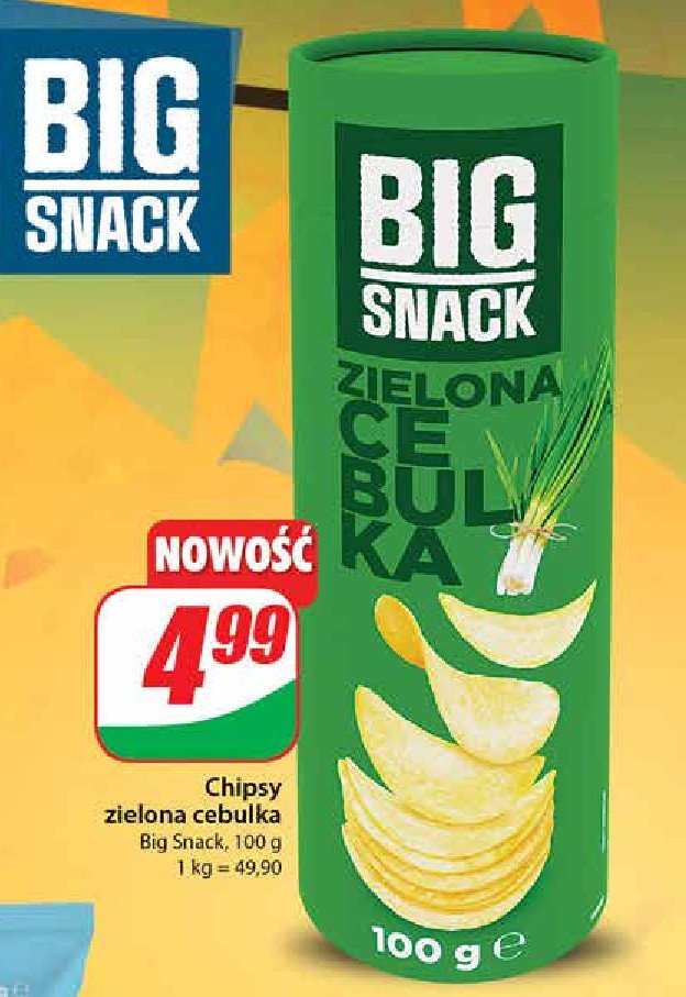 Chipsy zielona cebulka Big snack promocja