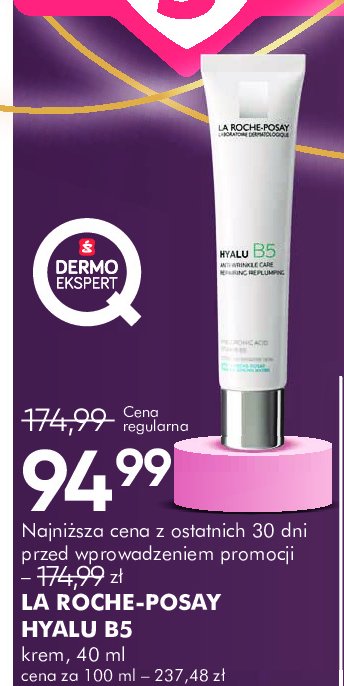 Krem nawilżający do cery suchej i wrażliwej La roche-posay hyalu b5 promocja w Super-Pharm