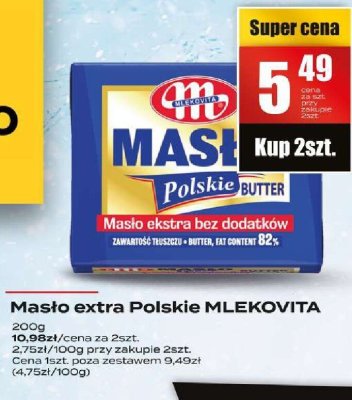 Masło extra Polskie MLEKOVITA promocja w Supeco