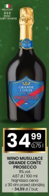 Wino musujące Grande Conte Prosecco 11% vol. 0,75l promocja w Twój Market