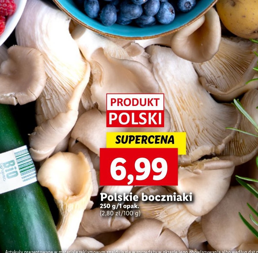 Boczniaki polska promocja w Lidl