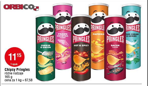 Chipsy cheese & onion Pringles promocja
