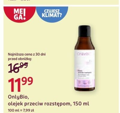 Olejek OnlyBio, przeciw rozstępom, 150 ml promocja w Rossmann