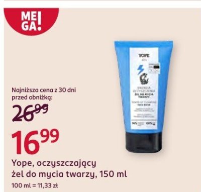 Żel do mycia twarzy Yope, oczyszczający, 150 ml promocja w Rossmann