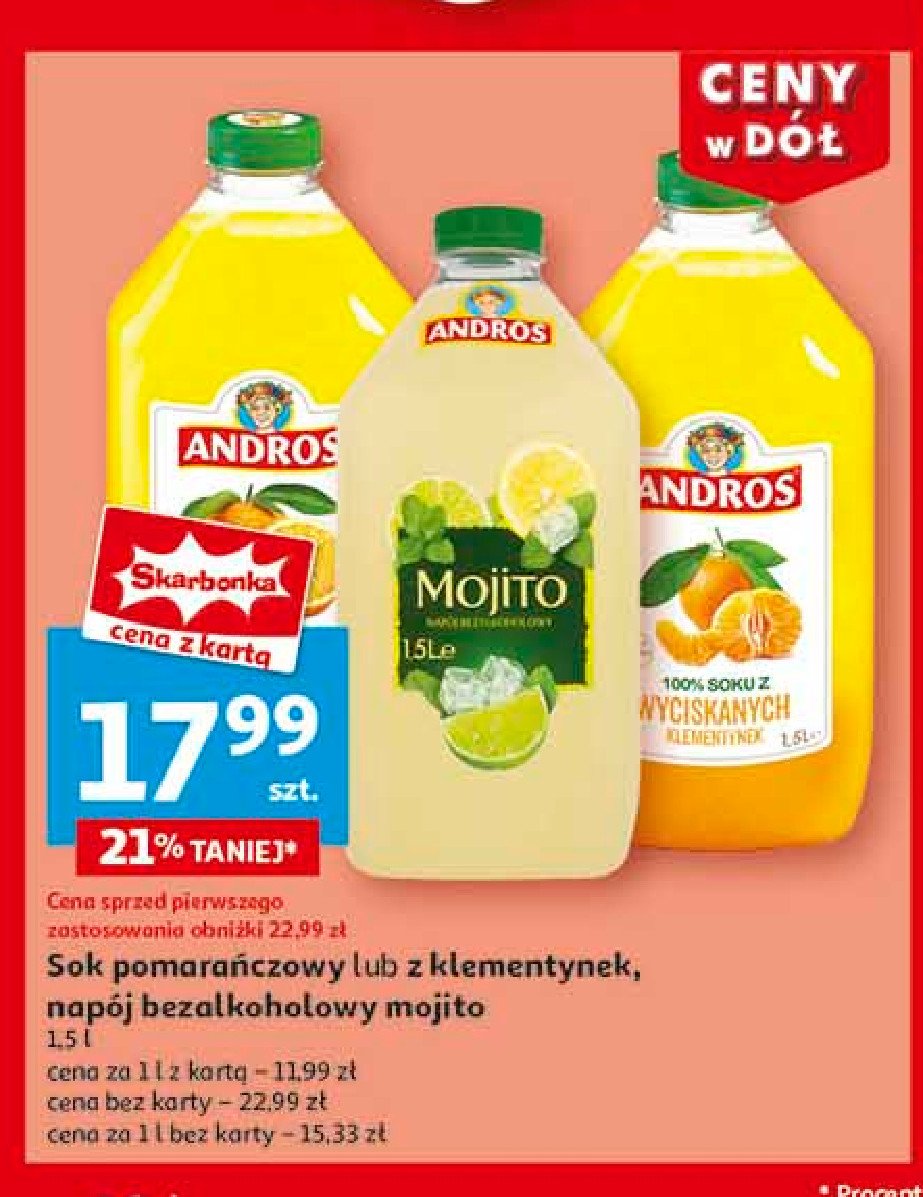 Sok z mandarynek Andros promocja