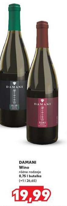 Wino DAMANI SEMI DRY promocja w Kaufland
