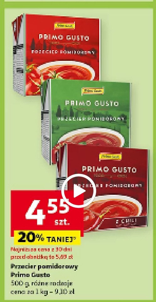Przecier pomidorowy klasyczny Primo gusto promocja w Auchan